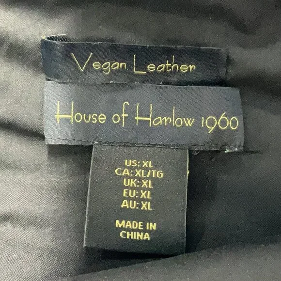 House of Harlow 1960 Tied Faux Leather Crossover wrap Mini Dresses XL - Picture 7 of 8